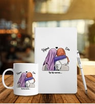 Arkadaşa Özel Beyaz Defter Kalem Kupa Set