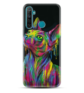 Realme 5i 5 Pro 6i 7 Pro 8 Kılıf Desemli Silikon Color Cat 1754