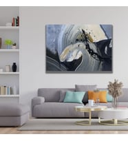 Tekli Yatay Kanvas Tablo Uv Baskı Modern Soft Fırça Darbeleri