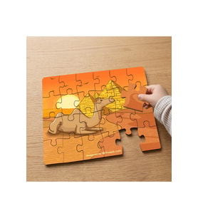 Piramitler - Deve - Antik Mısır Tasarımlı 24 Parça Ahşap Çocuk Puzzle MPK0455
