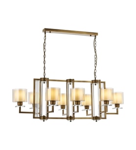 AVONNI AV-60190-8E-YM Eskitme Kaplama Modern Avize E27 Metal Cam 110x60cm