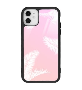iPhone 11 Uyumlu Beyaz Palmiye Tasarımlı Glossy Telefon Kılıfı