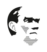 Atatürk Silüet Sticker17x17 Cm Siyah