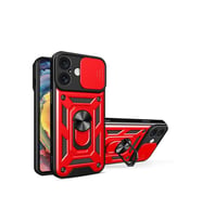 iPhone 16 Kılıf Pars Lens Yüzüklü Silikon - Kırmızı