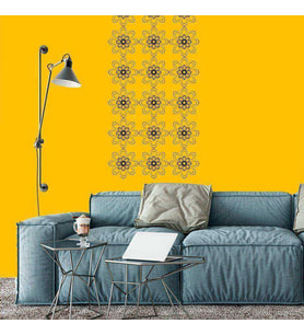 Çiçek Şerit Silüeti Dekoratif Duvar Sticker, Çıkartma, Etiket Beyaz