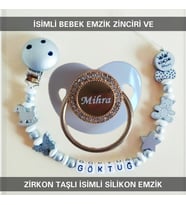 Sahi Aksesuar İsimli Bebek Emzik Zinciri ve Bebek Silikon Emzik