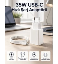 35W USB-C Hızlı Şarj Adaptörü Type-C to C Kablo Seti