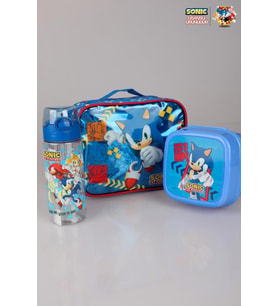LİSANSLI SONIC " BESLENME SETİ " 2 KATLI BESLENME KUTUSU , BESLENME ÇANTASI VE 500 ML TRITAN MATARA