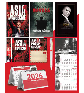 Asla Vazgeçme - Ayraç - Kartpostal - Poster - Havala -  2026 Ajanda Gazi Paşa - İmza Duvar Takvimi - Masa Takvimi