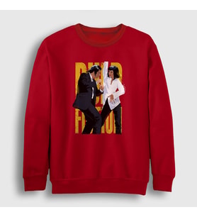 Presmono Unisex Kırmızı Dance V2 Film Pulp Fiction Sweatshirt 248961tt