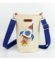 WoodyCord El Yapımı Roket Rozetli Matara Kılıfı Su Şişesi Taşıma Çantası BOTTLE BAG