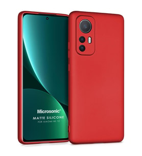 Microsonic Matte Silicone Xiaomi Mi 12 Lite Kılıf Kırmızı