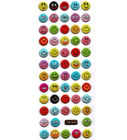 Sticker Kabartmalı Sticker Defter Planlayıcı Etiket (cb648) 16x7 cm- Sevimli Emoji Gülenyüz