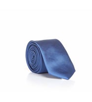 İndigo Mavi Slim Fit Düz Renk Dokuma Kravat / DDK-01 (Renksiz)