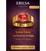 Sertifikalı Kırmızı Aura Kuvars Doğal Taş Yüzük – Çekim Gücü ve Karizma Ayarlanabilir (Çok Renkli)