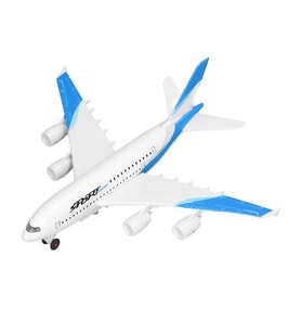Ctoys Çek Bırak Metal Yolcu Uçağı Işıklı Sesli Mavi A3806A