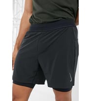 Nike Trainning Dri Fit Yoga Mens 2/1 Shorts Dokuma Taytlı Şort Siyah