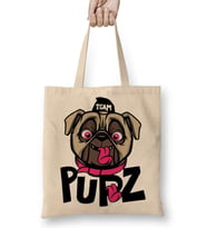 Kukla Köpek Pug Bez Çanta Uzun Saplı
