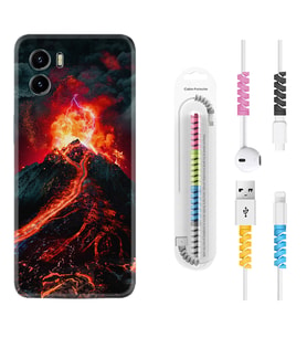 Vivo Y15S Y32 Y33S Y51 Y53S Kılıf Kablo Koruma Spiral Silikon Yanardağ 1611