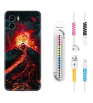 Vivo Y15S Y32 Y33S Y51 Y53S Kılıf Kablo Koruma Spiral Silikon Yanardağ 1611