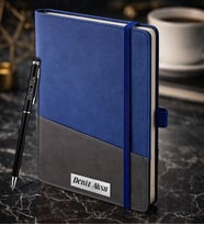 BK Gift Kişiye Özel Mavi Termo Deri Defter ve Touchpen Kalem Seti -18,  Kurumsal ve Özel Hediye, Yeni İş Hediyesi