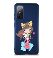 Samsung Galaxy S20 FE Soft Premier Kapak Vespagirl Tasarımlı Silikon Kılıf - Lacivert (Şeffaf)