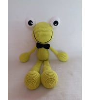 Sevimli Bay Kurbağa Amigurumi Organik Oyuncak