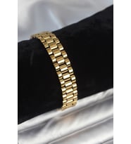 316L Çelik Gold Renk 12 mm Kalınlık Erkek Bileklik 5886 - HPSBYI3589-9327