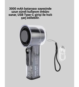 Yüksek Hızlı Şarjlı Fan Kamp, Ofis Ve Açık Hava İçin İdeal