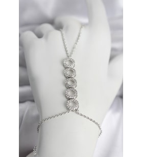Pirinç Gümüş Renk Zirkon Taşlı Sıralı Halka Model Kadın Şahmeran 5886 - HPSBYI6974-1709