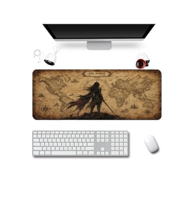 SonicTouch Klavye Mousepad 40x90cm Dikişsiz Pürüzsüz Sıvı Geçirmez Kaymaz Taban Dünyanın Eşiğinde