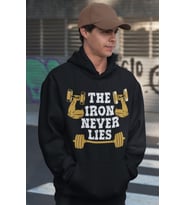 The Iron Never Lies Bodybuilding Fitness Gym Baskılı Unisex Oversize Sporcu Hoodie