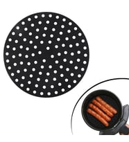Siyah Isıya Dayanıklı Yıkanılabilir Silikon Fırın Ve Airfryer Yuvarlak Model Pişirme Matı 20 Cm (4767)