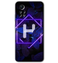 Redmi Note 12 Pro 4G Kılıf HD Desen Baskılı Kılıf - Dark Neon Yaprak H Harfi