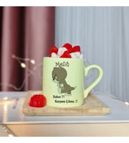 Tom ( Sakın Karşıma Çıkma ) Tasarımlı Kişiye Özel Sarı Türk Kahvesi Fincanı