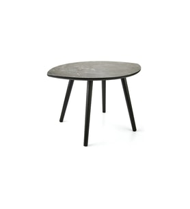 Mermer Desenli Oval Model Sehpa Siyah (70X47X42 Cm)