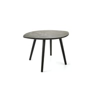 Mermer Desenli Oval Model Sehpa Siyah (70X47X42 Cm)