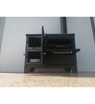 Dorello Mat Siyah MF68 Model Soba Kuzine Kamp Soba 40 cm Fırınlı Soba Yeni Camlı Model 2021 Model Yay Kapaklı