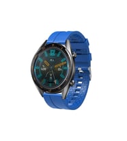 Huawei GT2 46mm 22mm Uyumlu Kordon Silikon Yumuşak Esnek Sportif KRD-23 Kayış (SAKS MAVI)