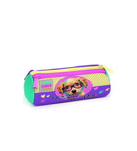 CORAL HIGH 22052 KIDS SARI PEMBE SEVİMLİ KÖPEK DESENLİ ÜÇ BÖLMELİ KALEM ÇANTASI