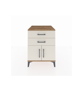 Kronos Komodin Tek Raflı 2 Çekmeceli 2 Kapaklı 60x59x80 Çam-Aytaşı