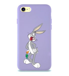 Apple iPhone SE 2020  Lansman Kılıf Bugs Bunny Tasarımlı Altı Kapalı İçi Kadife Kaplı  Kapak (Şeffaf)