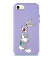 Apple iPhone SE 2020  Lansman Kılıf Bugs Bunny Tasarımlı Altı Kapalı İçi Kadife Kaplı  Kapak (Şeffaf)