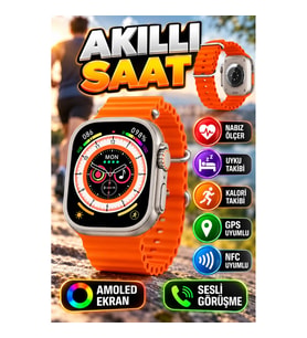 8 Ultra Akıllı Saat Nabız Ölçer Sağlık ve Kalori Takipli Uyku Takibi NFC Özellikli