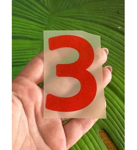 8X5 CM ÜTÜ İLE YAPIŞAN KIRMIZI 3 RAKAMI TRANSFER BASKI ARMA