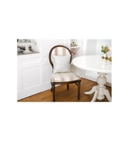 Linen Pamuk Keten Baskılı Krem/gümüş Kırlent 45*45 Cm Ikili - 561