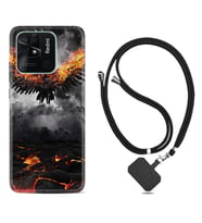 Xiaomi Poco X3 Pro M4 Pro X4 Pro C40 10C Kılıf Boyun Askılı Silikon Ateş Kartalı 1766