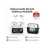 Dokunmatik Ekranlı Kablosuz Bluetooth Kulaklık LED Ekranlı Hi-Fi Ses Kalitesi Bluetooth 5.4 Silikon Kılıf Hediye