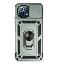 Mey İthalat® Mİ 11 Lite Kılıf Pars Lens Yüzüklü Silikon - Yeşil