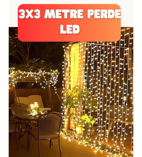 3x3 Metre Şelale LED Perde Işık İç Dış Mekân Dekorasyonu